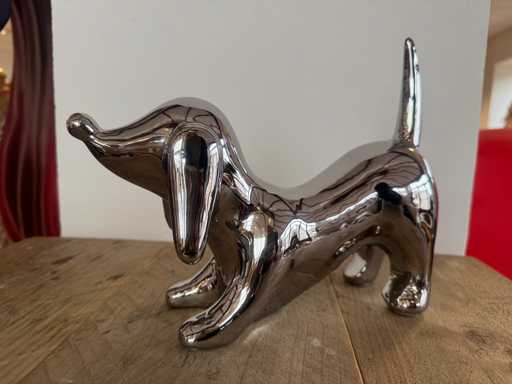 Dog Chrome Silver H21cm x L26cm