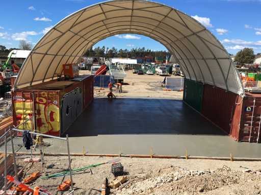 Rifugio per container da campo / rifugio di stoccaggio tra 2 container da 40 piedi 12,00 x 12,00 x 4,50 metri / C40-40WB