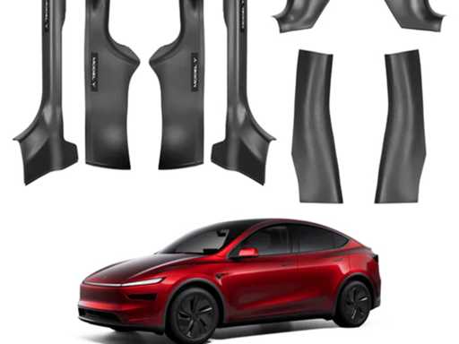Lot de 8 protections de seuil de porte avant et arrière Juniper pour Tesla Model Y (2025-2026)