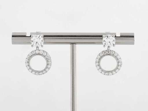 14 KT White Gold Earring With 2.78 Cts Lab Grown Diamond