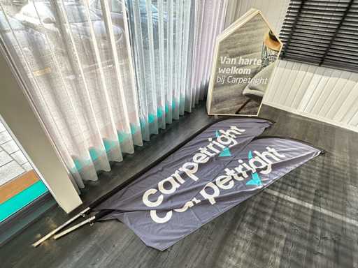 2 Beachvlaggen en decorelement "Welkom" 