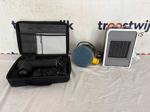 DeWalt DWE6423-QS –  schuurmachine | Tunturi MG50 – Massage gun | Eurom Safe-T-Heater 2400 – Keramische kachel