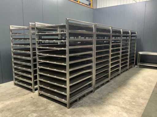 Rvs slagerijrekken (10x)