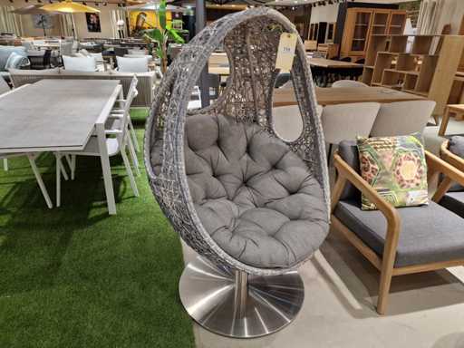 Salon de luxe Balançoire Œuf Pivotant Akoya HDPE Osier