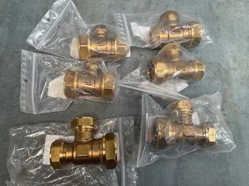 BONFIX pièce en laiton à compression 22 x 28 x 22 mm (6x)