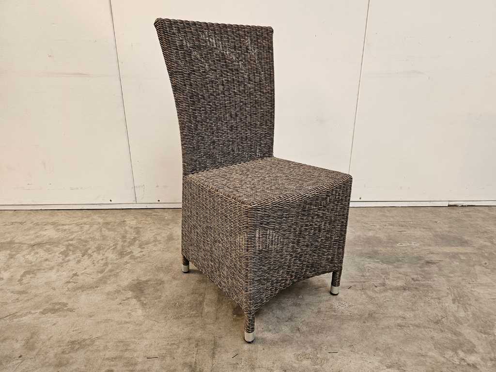 2 x Luxury Lounge Wicker Chair Round Wire Fantasy Grey
