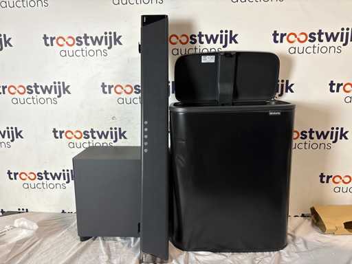 Philips B97 Fidelio - Soundbar 7.1.2 met Draadloze Subwoofer - Zwart + Brabantia Bo Touch Bin Prullenbak