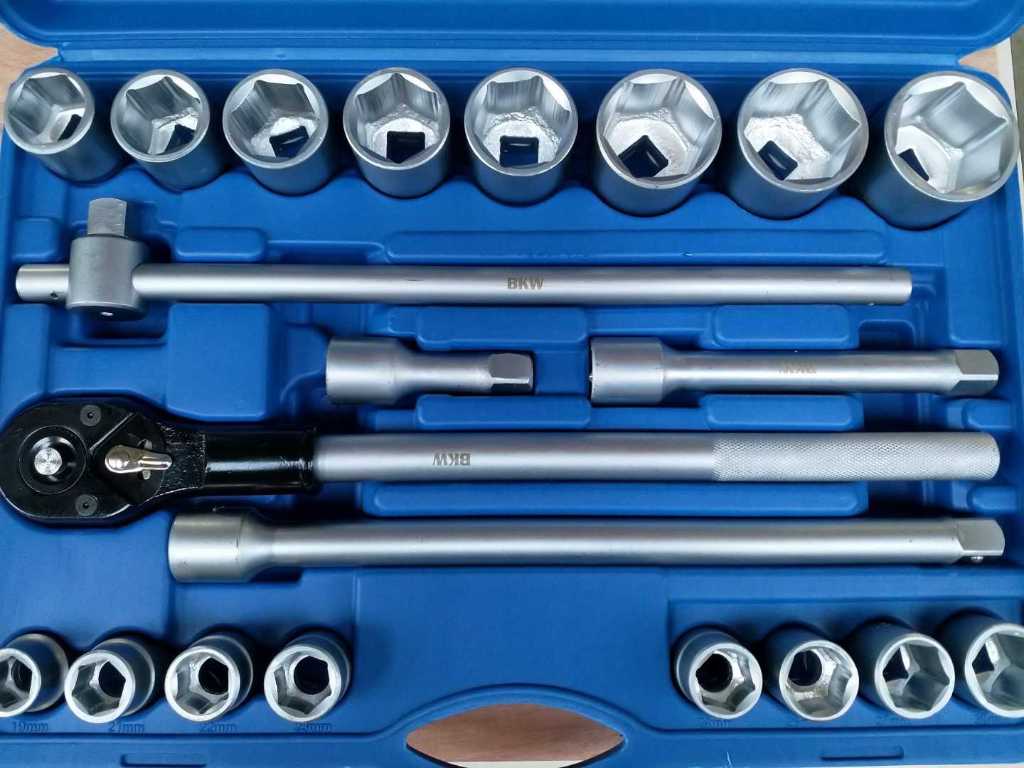 3x socket wrench set extra heavy 21 pieces 3/4"