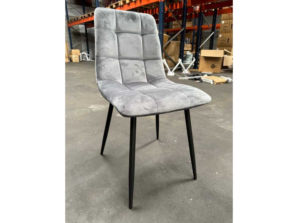 8 x Design dining chair grey velvet showroom model