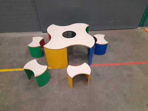 Table de jeu Lego + 4 sièges