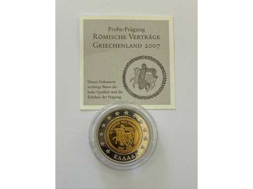 2 Euro-Pattern Muntverdragen van Rome 2007 Denemarken