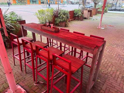 Hutten - Hardhouten hoge terrastafel (2x)