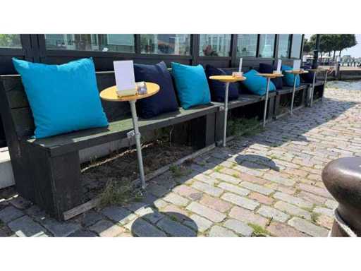 Panchina terrazza a 4 pezzi con tavolo e portacarte per il menu Singcall Service