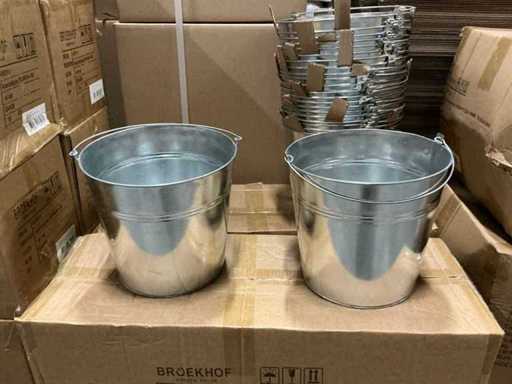 Lot Bucket Sevilla cynk Ø24xH22cm naturalny (100x)
