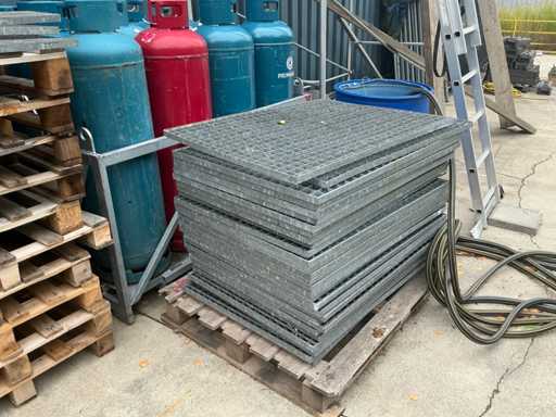 80x100cm Magazijnstellingvloer - stalen rooster (30x)