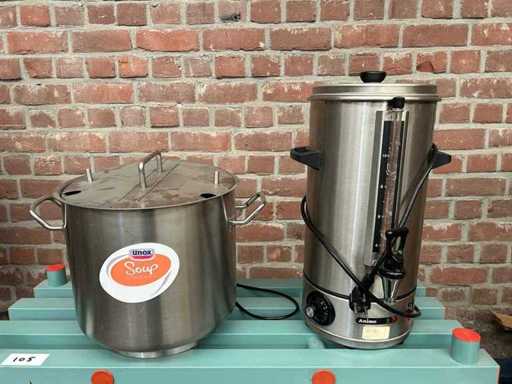 Professioneller Suppenkessel und Warmwasserspender für Catering / Kaffeeperkolator