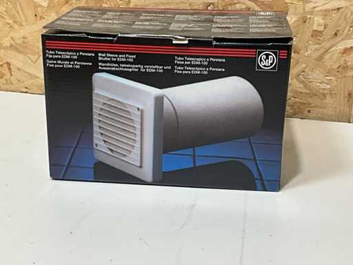 S&P EDM-100 Muurdoorvoer niet elektrisch + rooster (2x)