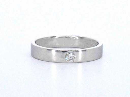 Bague de mariage en or blanc avec un diamant naturel taille brillante
