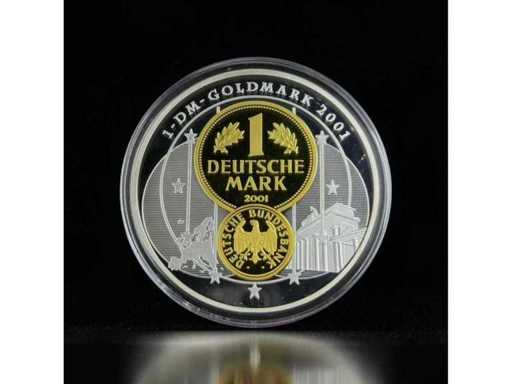 10 jaar afscheid van de Duitse Mark 1-DM Goldmark 2001 Medaillecertificaat Gratis EU-verzending