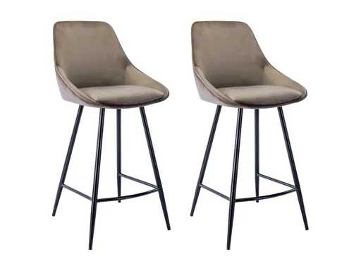 Bar Stools - Velvet - Taupe (x4)