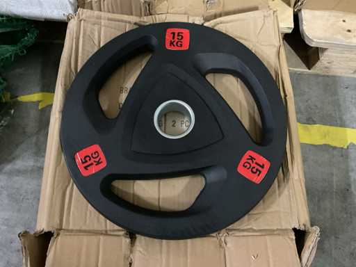 Tri-Grip Rubber - 15kg weight plate