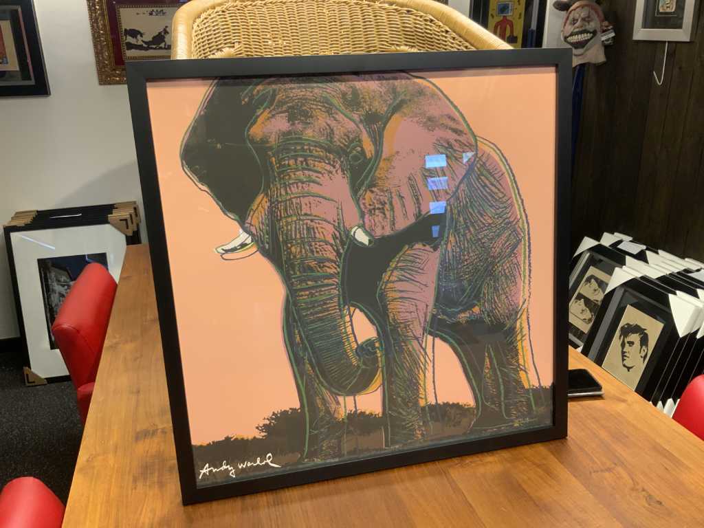 Litografia Andy Warhol "Elefante africano"