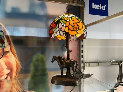 Tiffany Tafellamp paard met ruiter