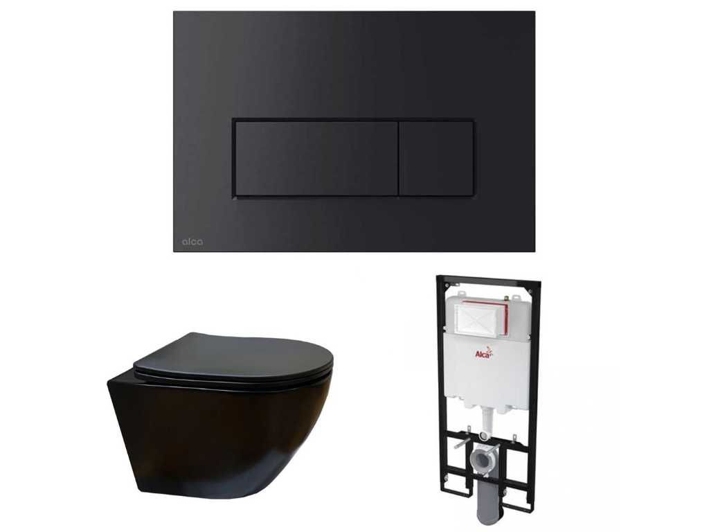 Elberti - Zestaw toaletowy kompletny | Szafa ścienna | Panel sterowania | Spłuczka podtynkowa