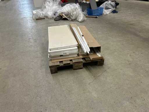 Acero de estante sin tornillos recubierto en polvo blanco (2x)