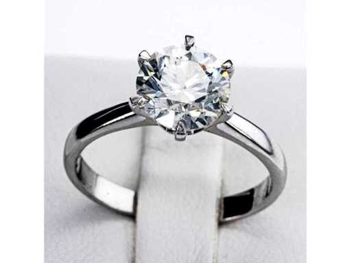 Anello Solitario di Lusso Splendido Diamante Naturale 2,01 carati