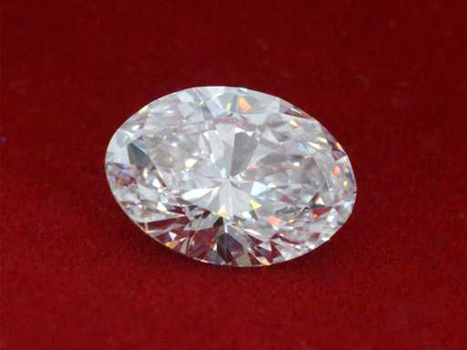Diamant - circa 5.00 carat Ovaal geslepen diamant (gecertificeerd)