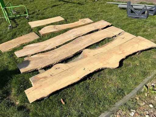 Lot eiken planken onbewerkt Hardhout