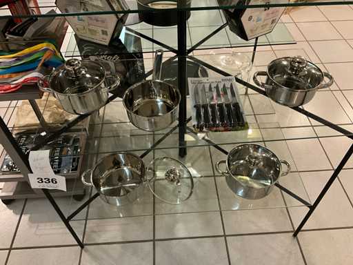 Gsw inox  Kookpottenset 4delig + 6 delig steakmessenset