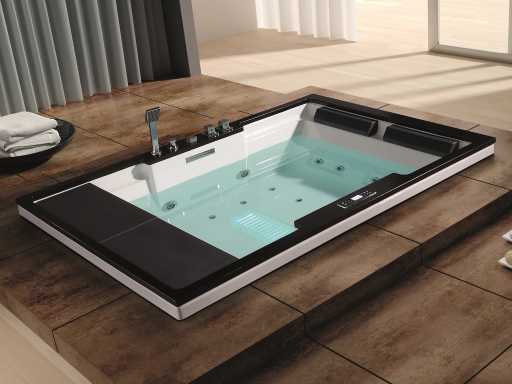 Bain de massage intégré pour 2 personnes (noir ou blanc au choix)