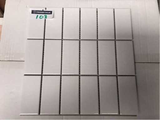 Carrelage en mosaïque blanc brillant Vitra 5x10 cm 10 m²