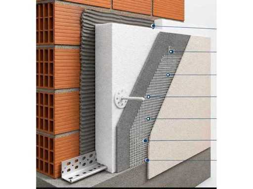 LIQUIDATION – KOMPLETTES EPS-POLYSTYROL-ISOLIERUNGSSET – 160 QM – 200 MM DICKE – MIT WEISSEM MINERALPUTZ (ULTRA PREMIUM MAX SYSTEM)