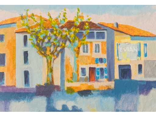 Willem Brauck - mediterrane huizen - kleurenzeefdruk