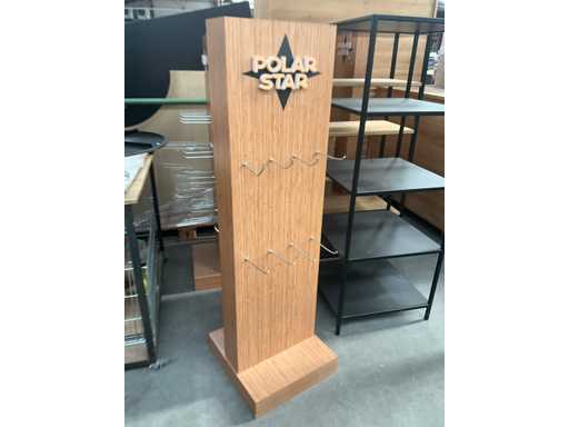 2 Houten Winkelzuilen POLAR STAR met haken
