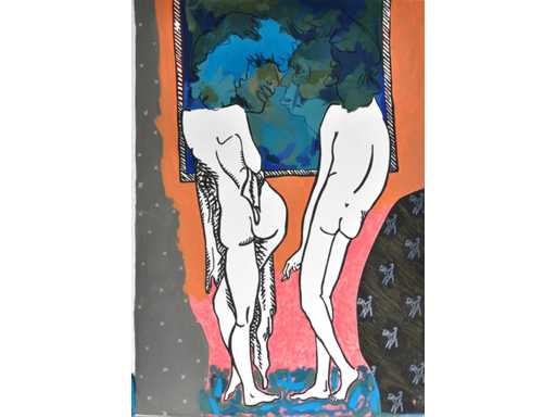 Ángel Ramírez - Capete în nori - tehnică mixtă - 1995