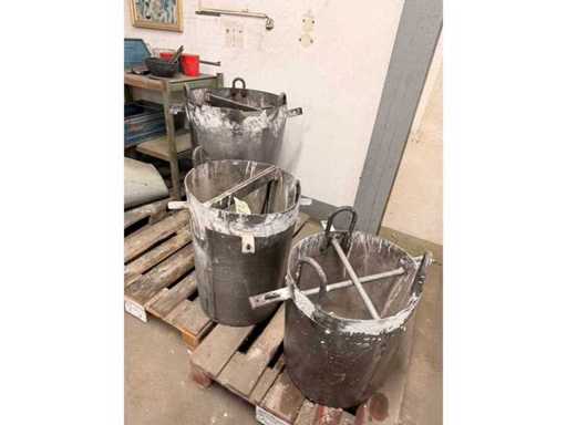 Posten Gießpfannen / Metallpfannen – ca. 500 kg – 4 Stück