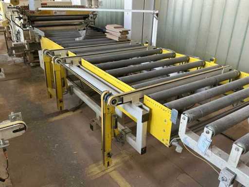 Angetriebene Rollenbahn mit integriertem Hub-Querförderer