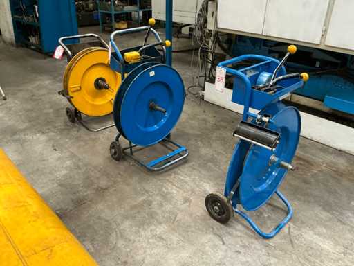 Manueller Umreifungswagen mit Umreifungsmaschine (3x)