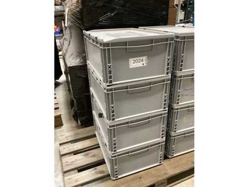 Caja de plástico de 4 piezas, Auer, 60 cm x 40 cm x 22 cm con tapa