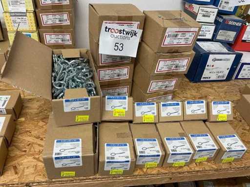 20 Schachteln mit Augenschrauben und Muttern