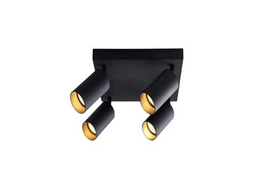  GU10 Square Surface-mounted spot Fixture 4 head rotatable (4x)