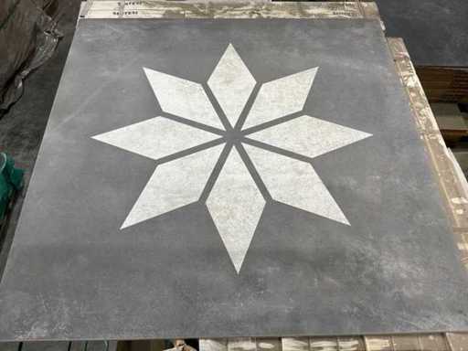 Utrecht schwarze Blooming Floor Fliese (80x80 cm, 138m²)