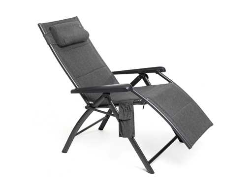 Relaxstoel met verwarmde functie en nekkussen, hartbalans - Anthracite