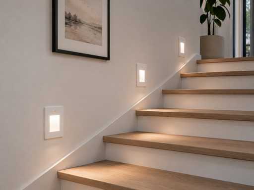 6 x LED stair lighting 1W – 4200K Neutral White - White – PIR Sensor – IP20 – DIAMOND