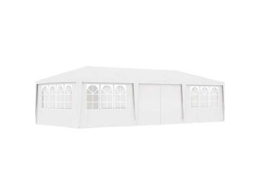 Tente de réception avec parois latérales 4x9m Blanc 90 g/m²