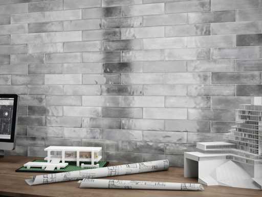 Wall tile 48m2 City Grey glossy 7.5x30cm